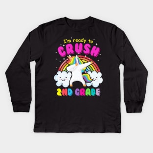 I'm ready to crush 2nd grade dabbing Unicorn 2 Kids Long Sleeve T-Shirt